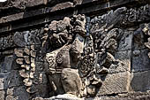 Candi Panataran - Main Temple. Winged lions and nagas on upper terrace. 